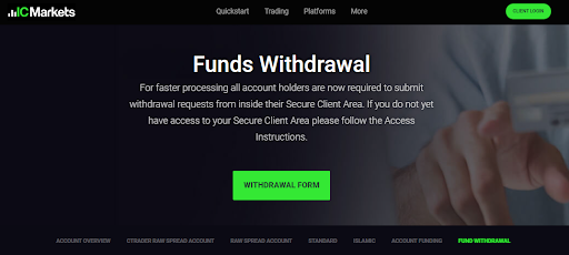 icmarkets review withdraw funds